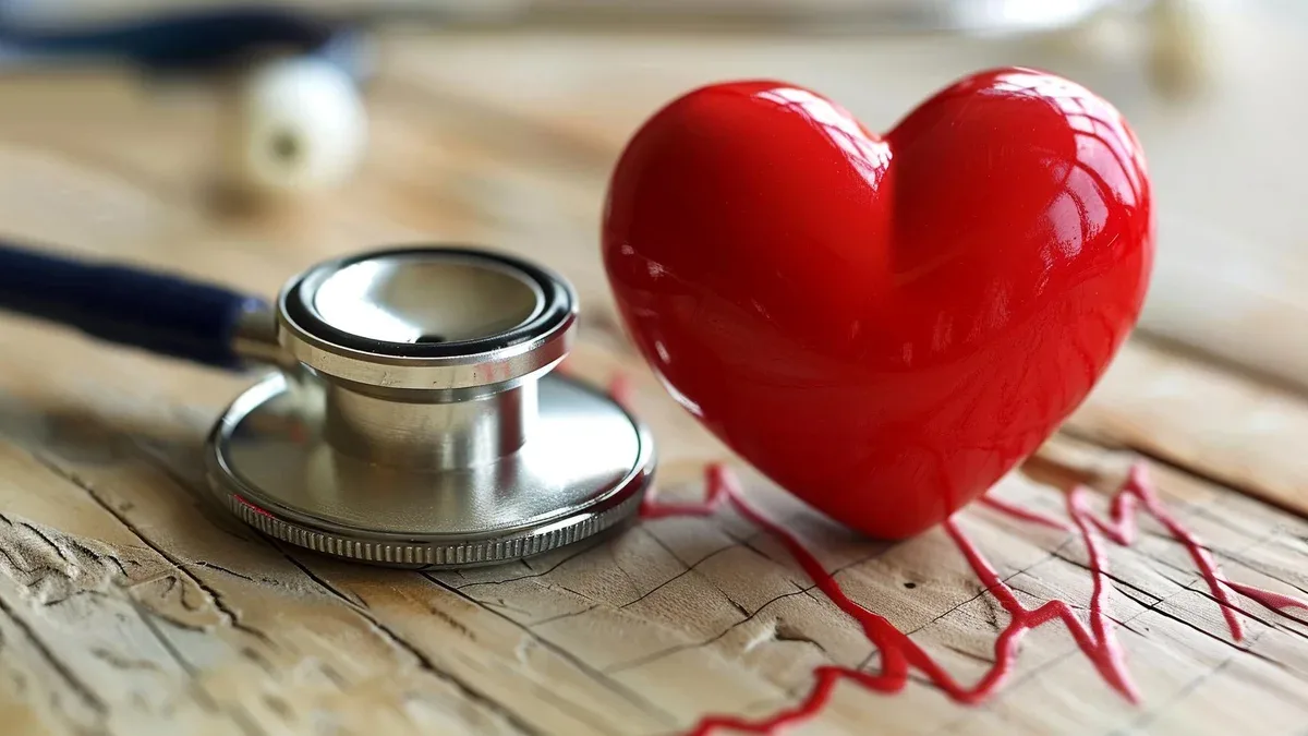 Le cœur rouge et le stéthoscope, concept de la Journée mondiale de la santé